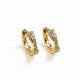 Cross Double huggie hoops