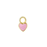 14K Gold Enamel Heart Charm