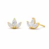 10k Shimmer CZ Lotus Studs