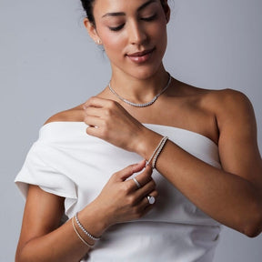 Tennis Bold Curb Necklace