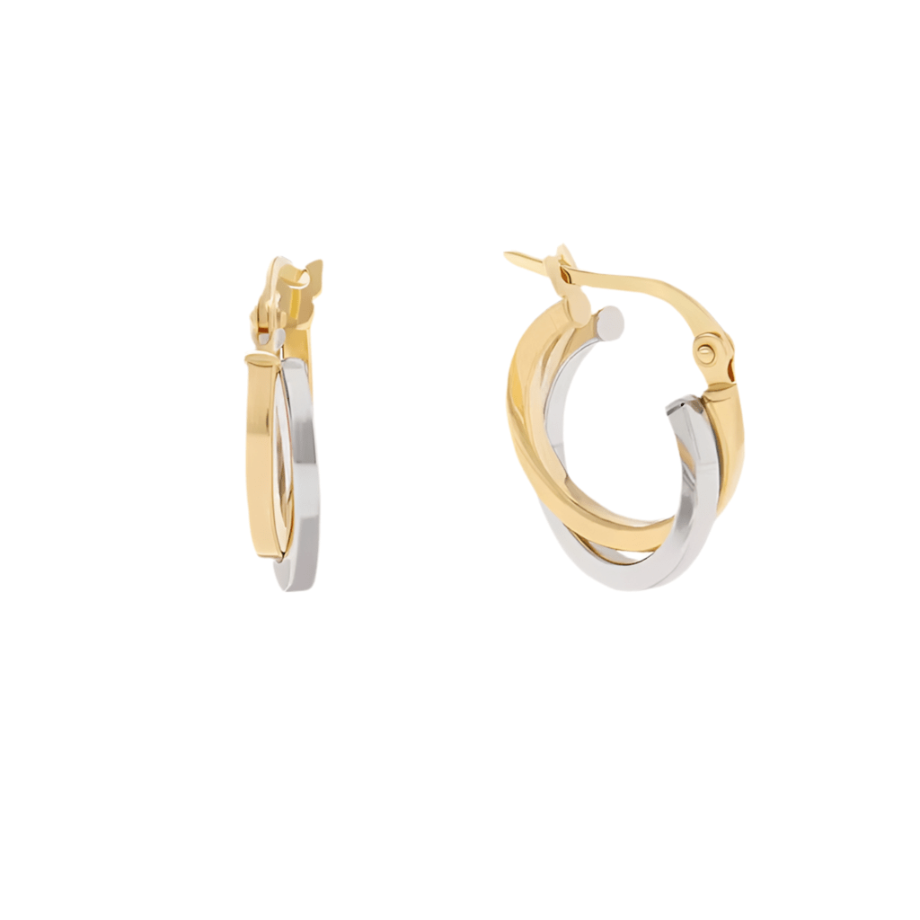 Mixed Metal Crossover Hoops