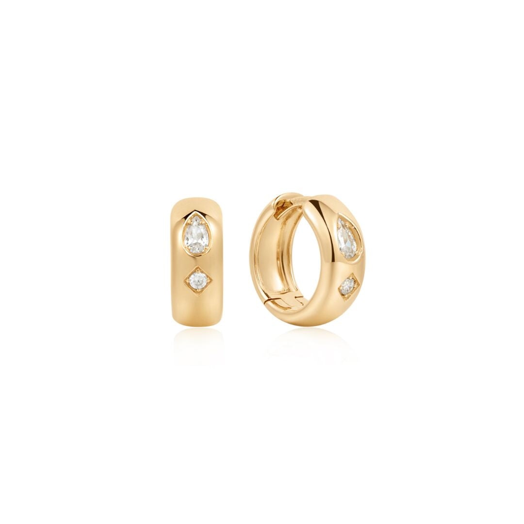 Flush Set Sparkle Huggie Earrings