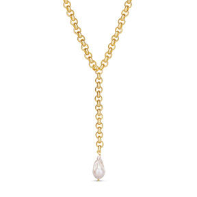 Bold Pearl Lariat Necklace
