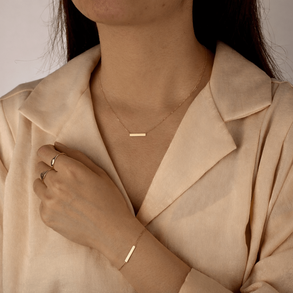 10K Gold Mimi Tiny Bar Necklace
