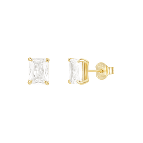 Emerald Cut Stud Earrings