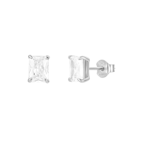 Emerald Cut Stud Earrings