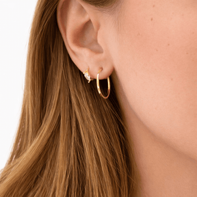 10K Yellow Gold Tube Sleeper Earrings