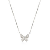 Fluted Butterfly Pendant Necklace