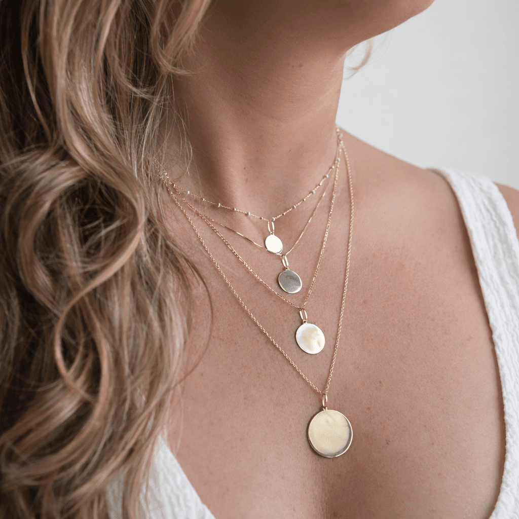 10K Gold Engravable Large Round Charm