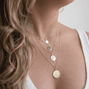 10K Gold Engravable Large Round Charm