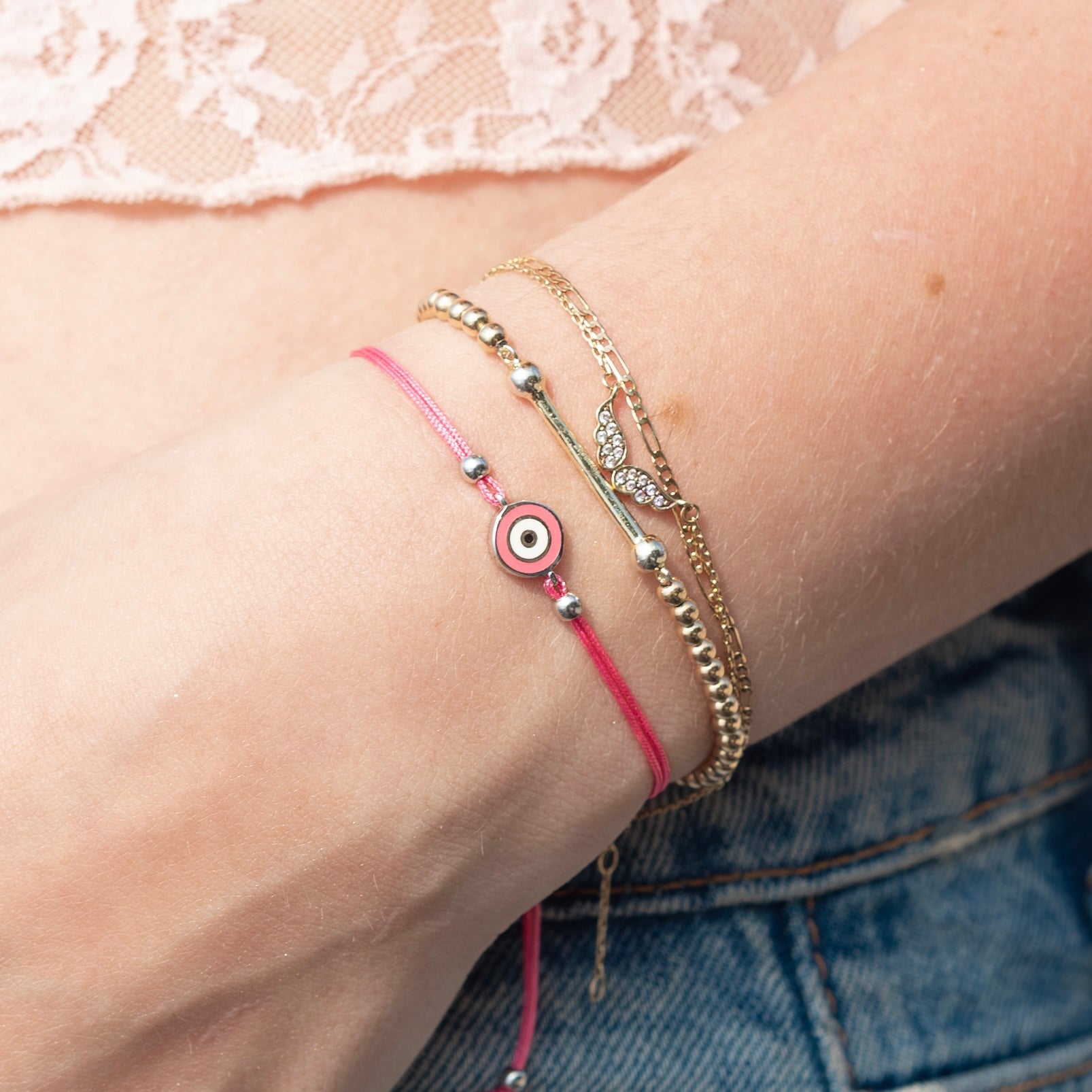 Oval Evil Eye Cord Bracelet