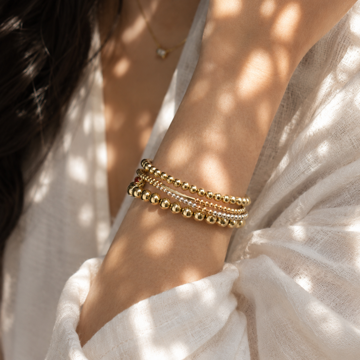 Erin Mixed Metal Bead Bracelet