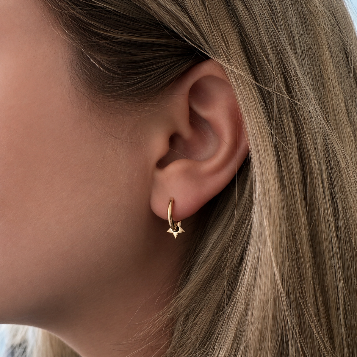 Star Huggie Hoops
