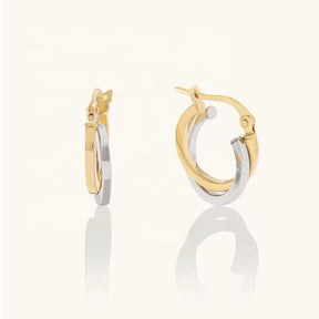 Mixed Metal Crossover Hoops