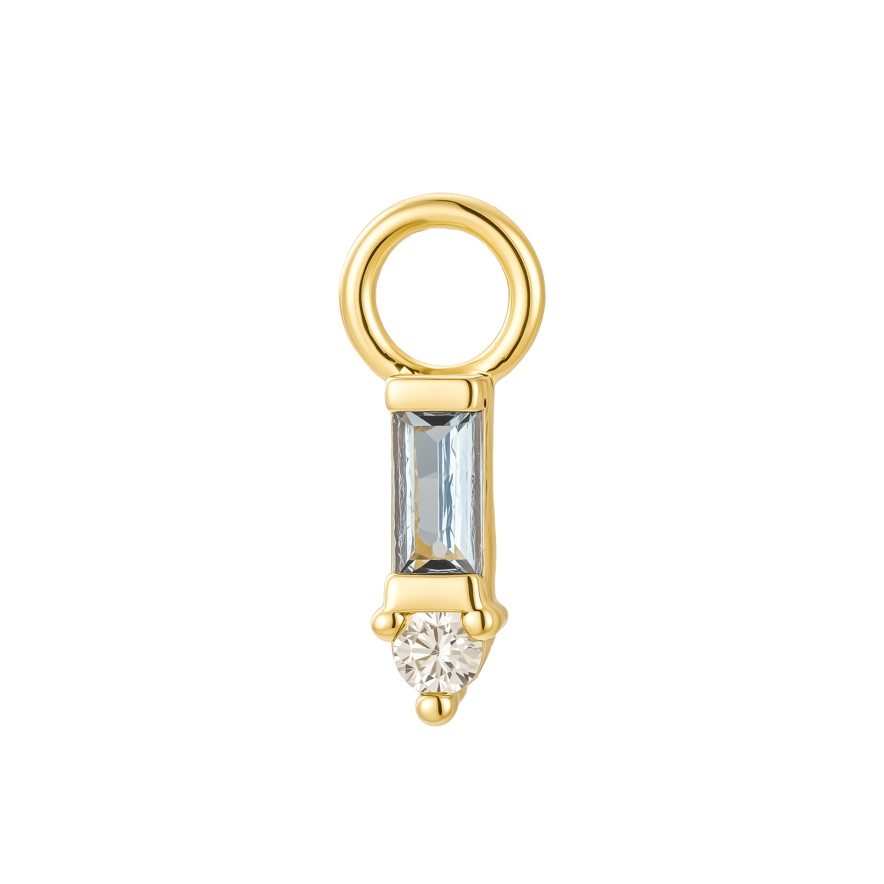 Two Stone Single  Hoop Charm