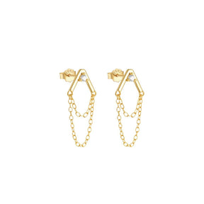 Chain Drop Stud Earrings