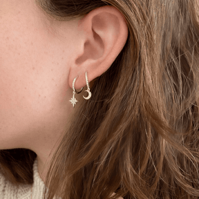 Galaxy Moon & Star Drop Hoops