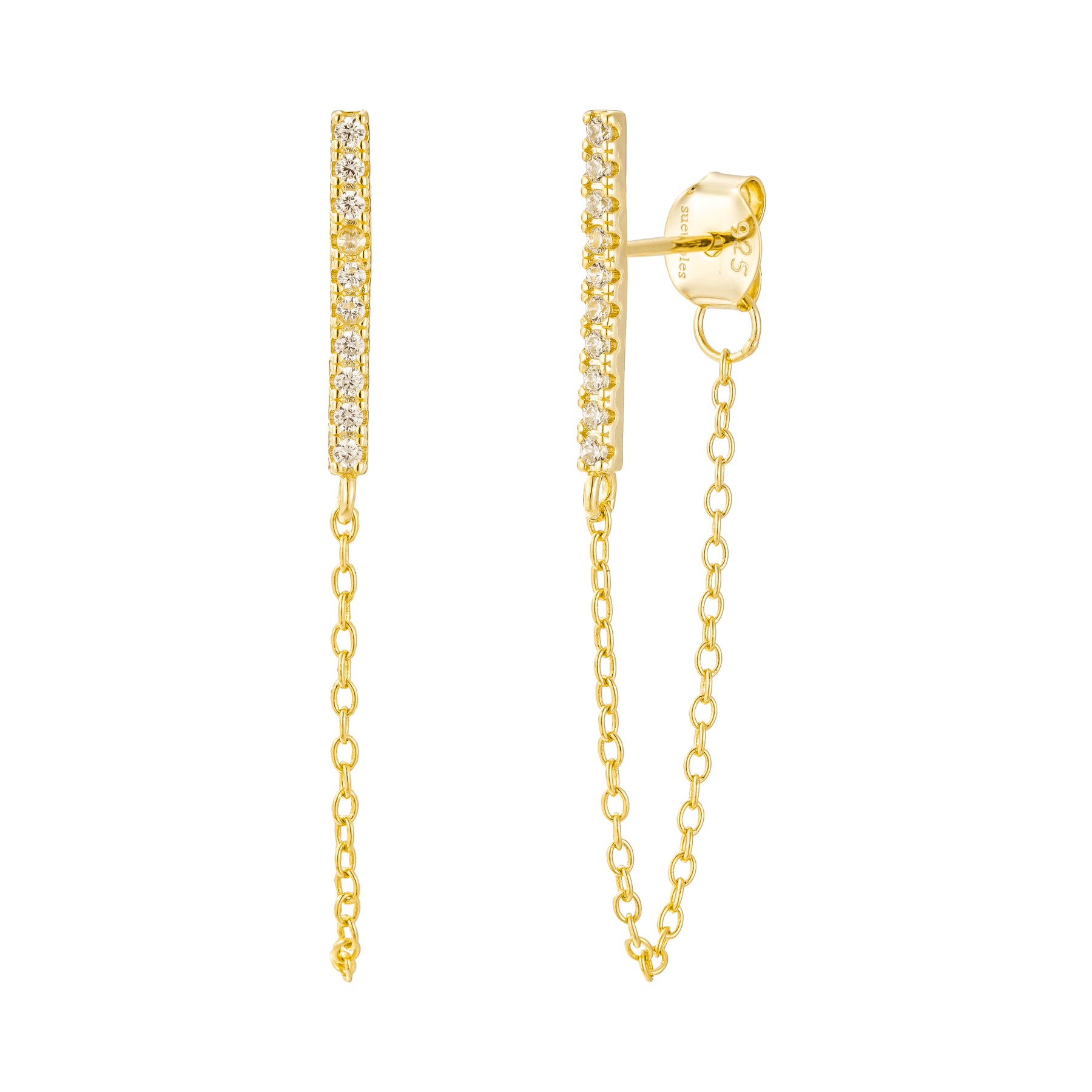 Fine Chain Drop Stud-  Single