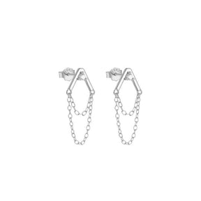 Chain Drop Stud Earrings