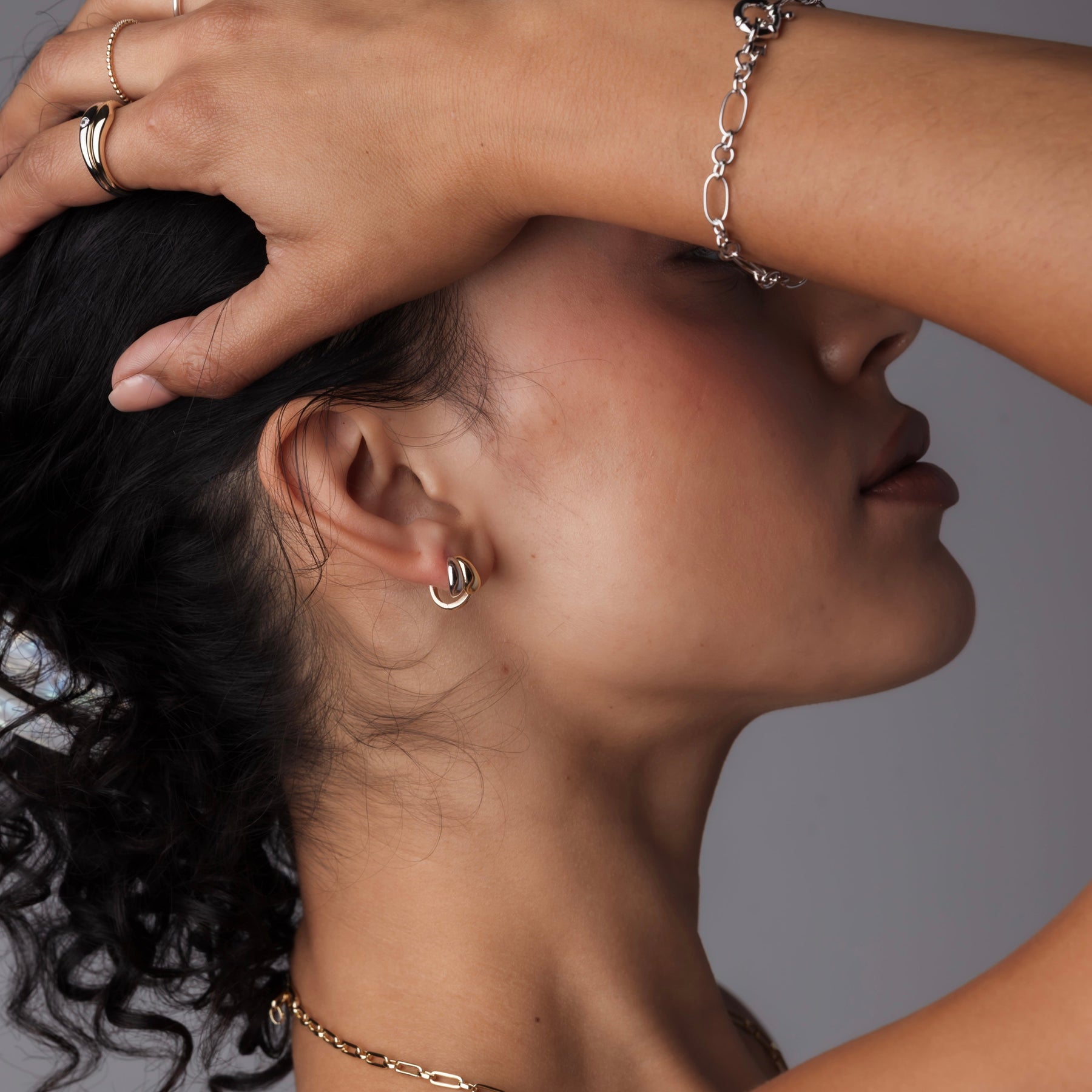 Mixed Metal Mini Doubles Huggies