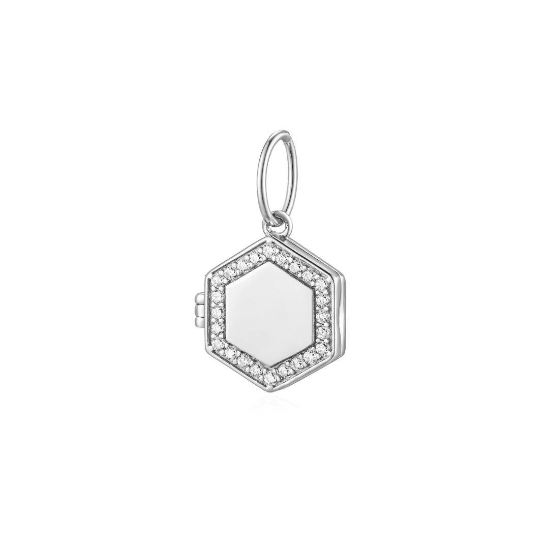 Engravable Hexagon Pavé Locket
