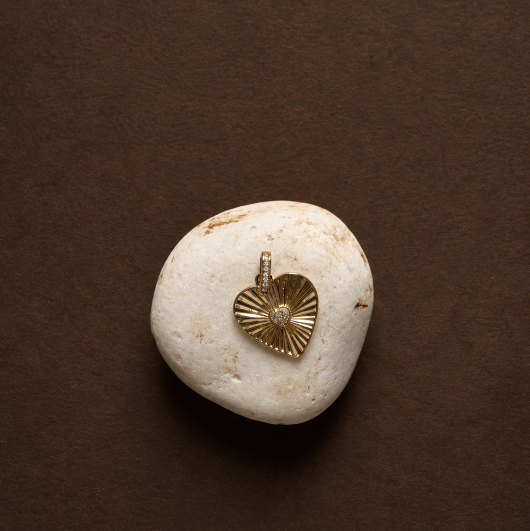 Hattie Fluted Heart Charm