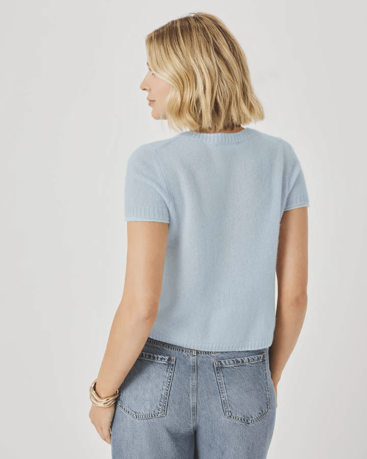 Pastel Cashmere Blend Short Sleeve Sweater