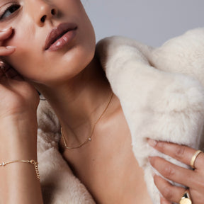 Ball Chain with  Bezel-Set CZ Necklace