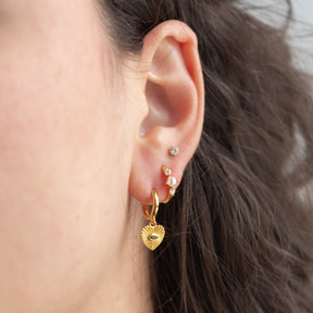 Evil Eye Drop Huggie Earrings