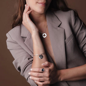 Motif Bangle with Engravable Charm