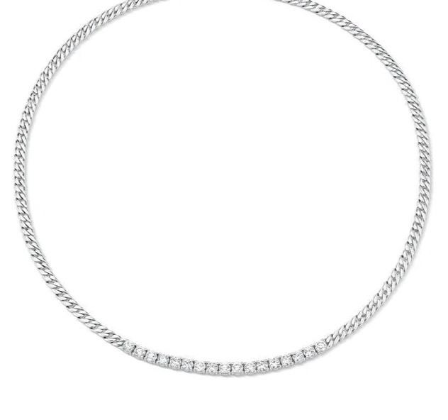 Tennis Bold Curb Necklace