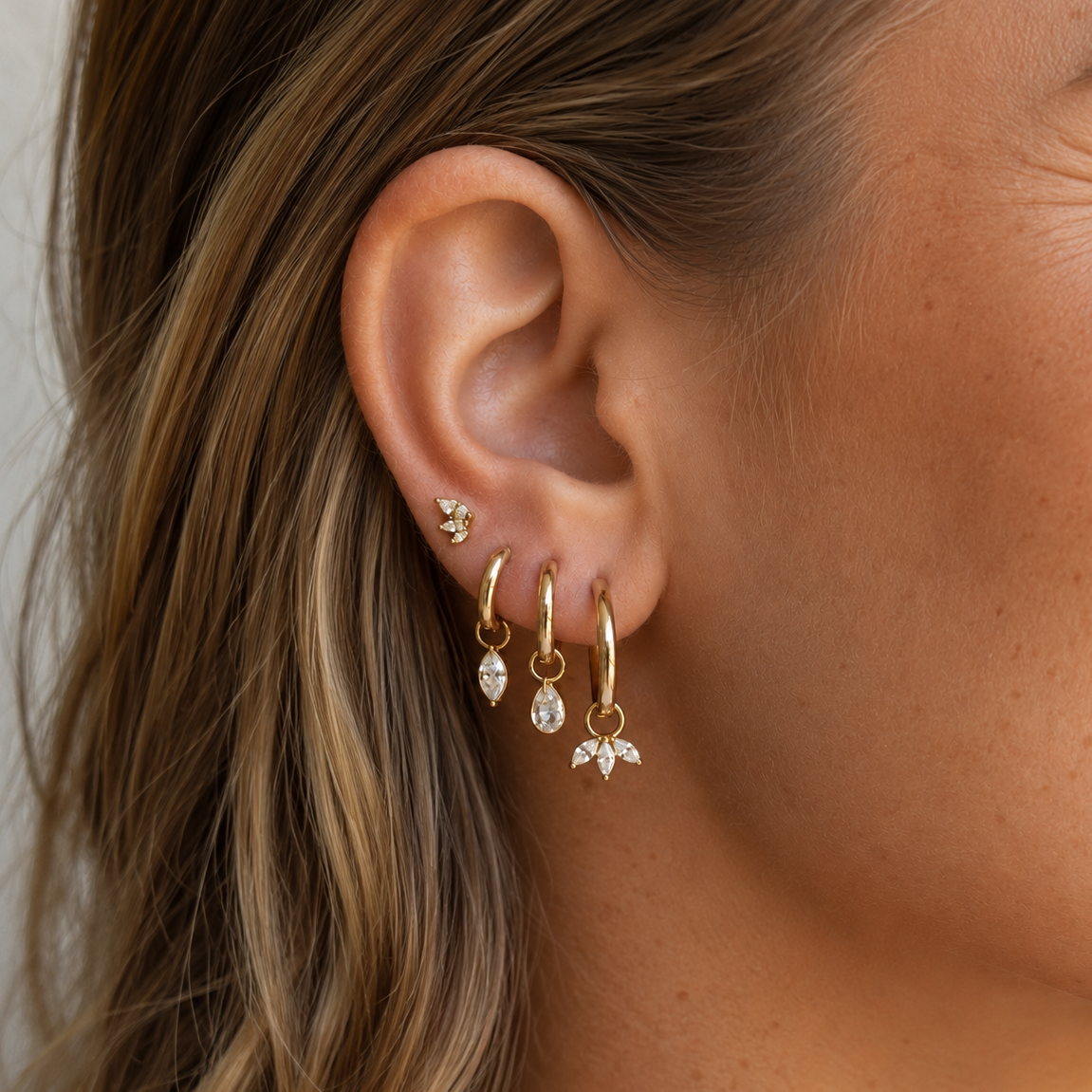 Clear Stone Hoop Charm