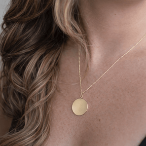 10K Gold Engravable Large Round Charm
