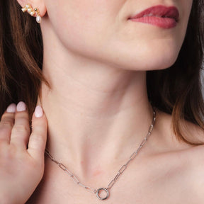 Paperclip Chain Necklace with Charm Enchancer