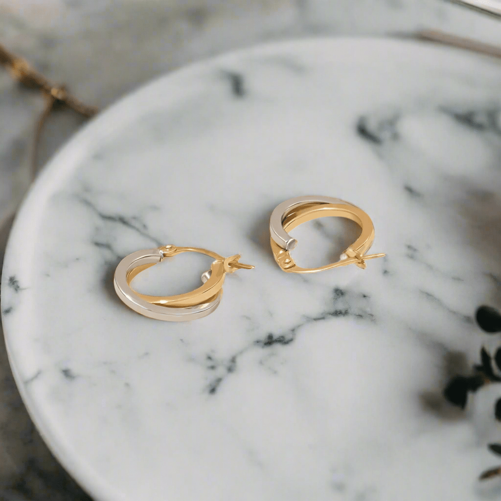 Mixed Metal Crossover Hoops