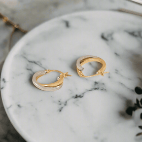 Mixed Metal Crossover Hoops