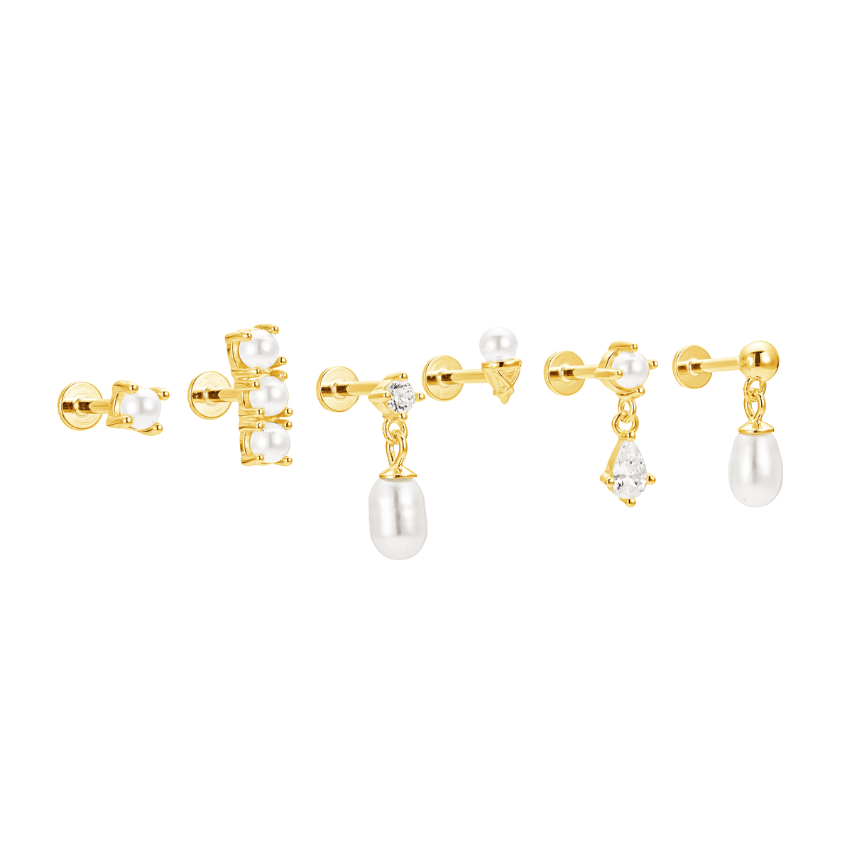 Pearl Flat Back Single Studs