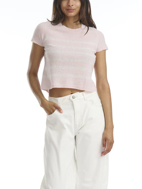 Pastel Cashmere Blend Short Sleeve Sweater