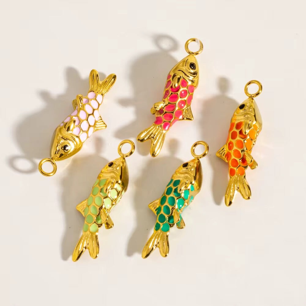 Enamel Koi Fish Charm