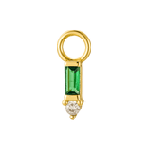 Two Stone Single  Hoop Charm