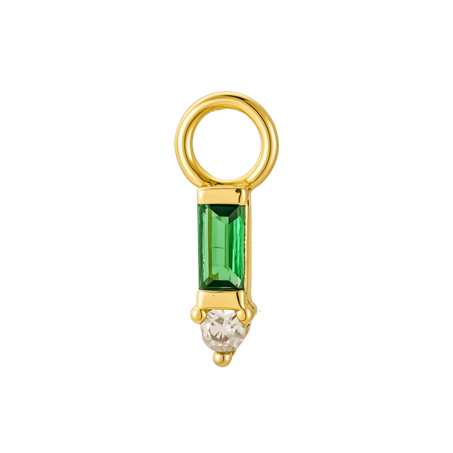 Two Stone Single  Hoop Charm