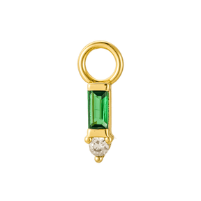 Two Stone Single  Hoop Charm