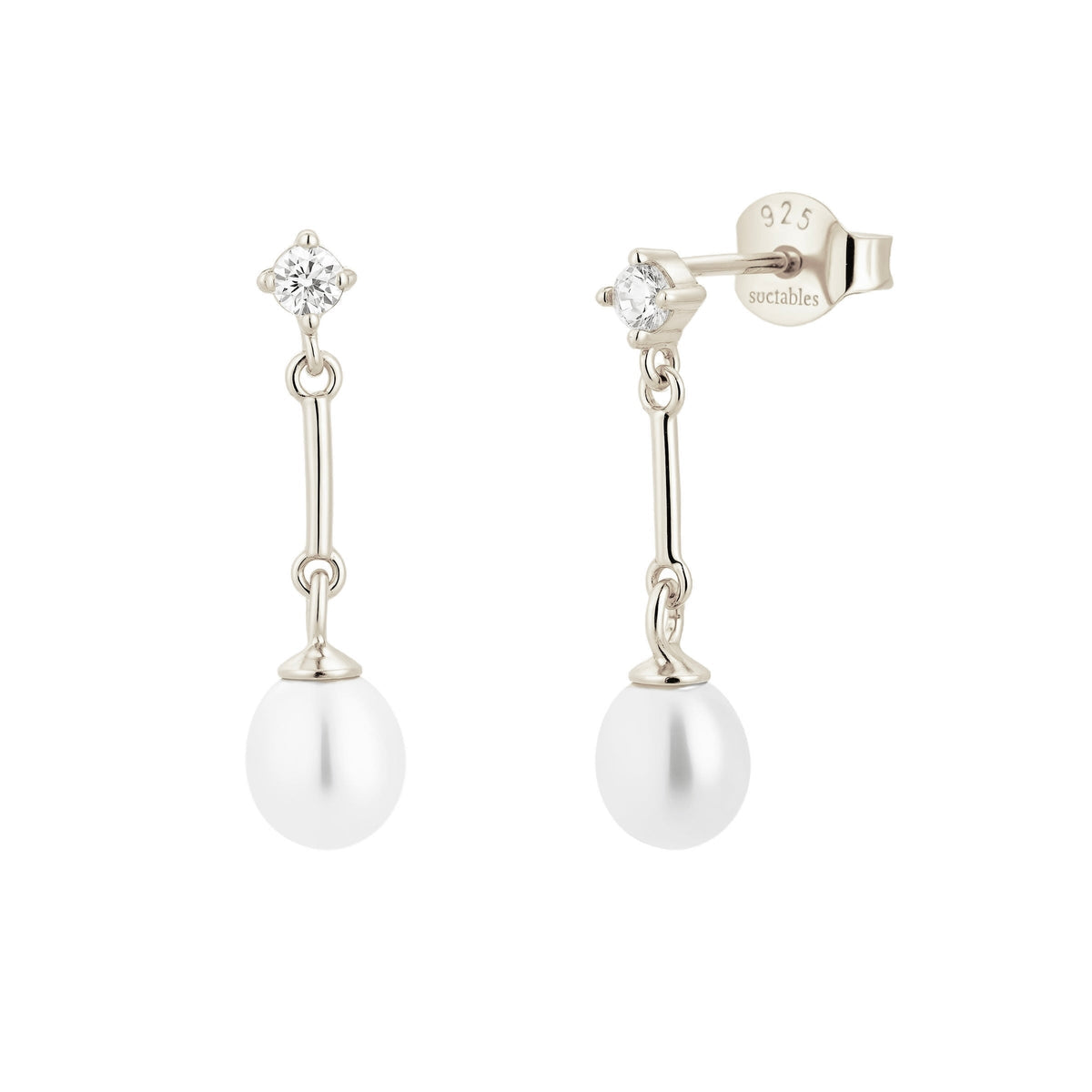 Pearl Drop Stud Earrings