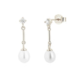 Pearl Drop Stud Earrings