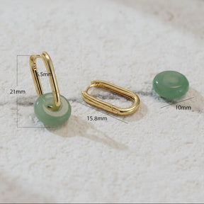 Two-In-One Gemstone Rectangle Hoops