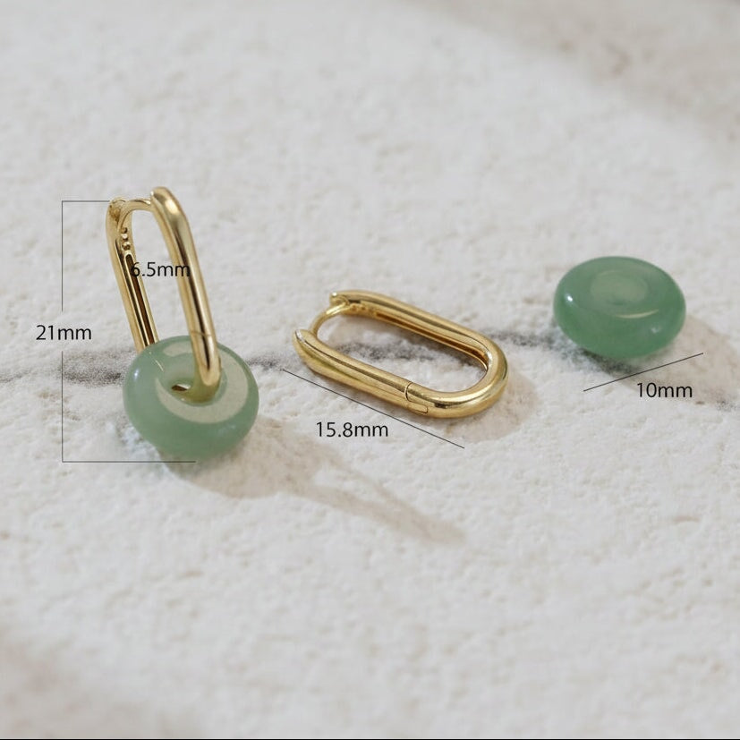 Two-In-One Gemstone Rectangle Hoops