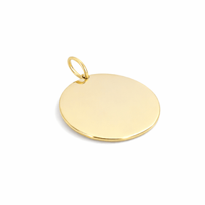 10K Gold Engravable Large Round Charm