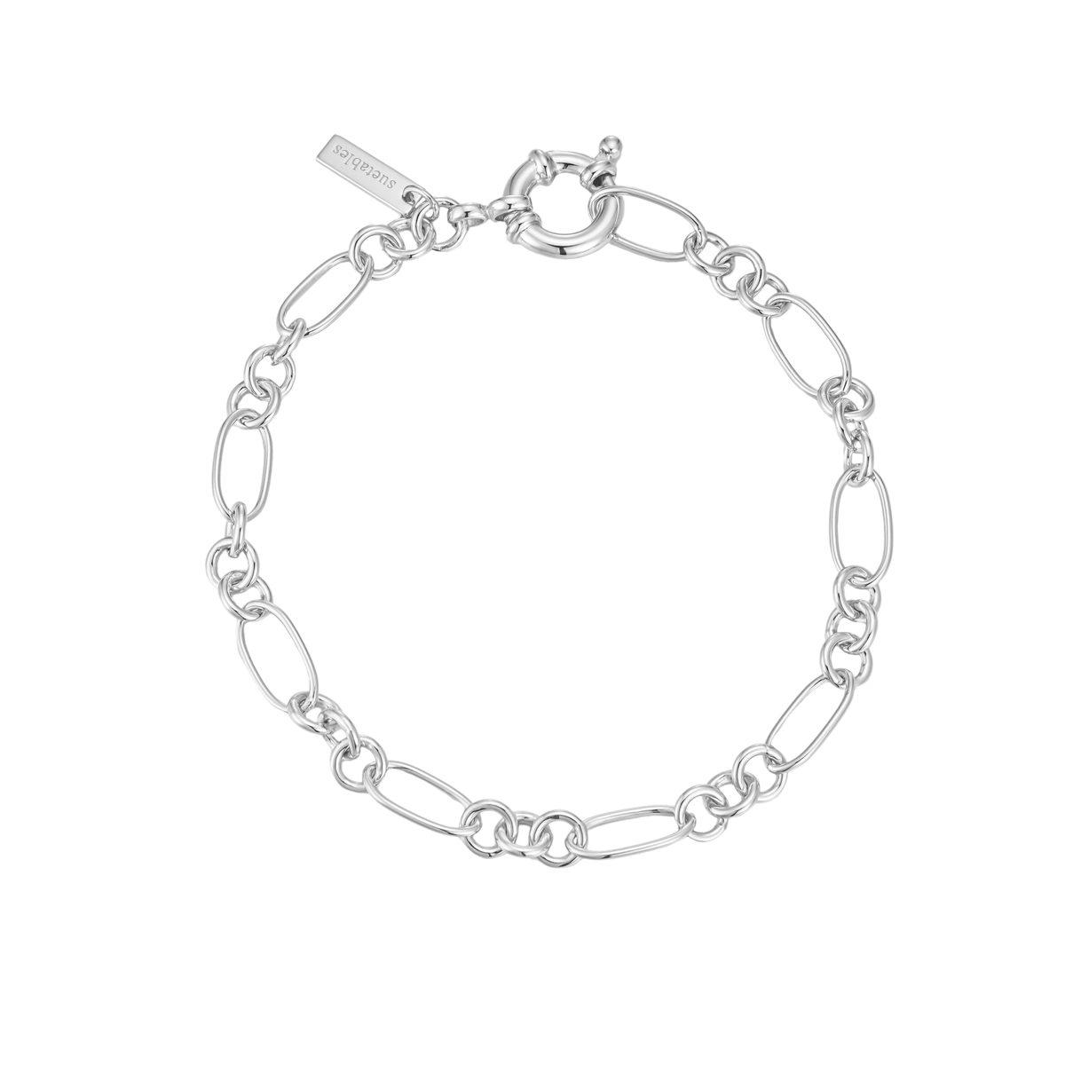 Elongated Figaro Chain Bracelet