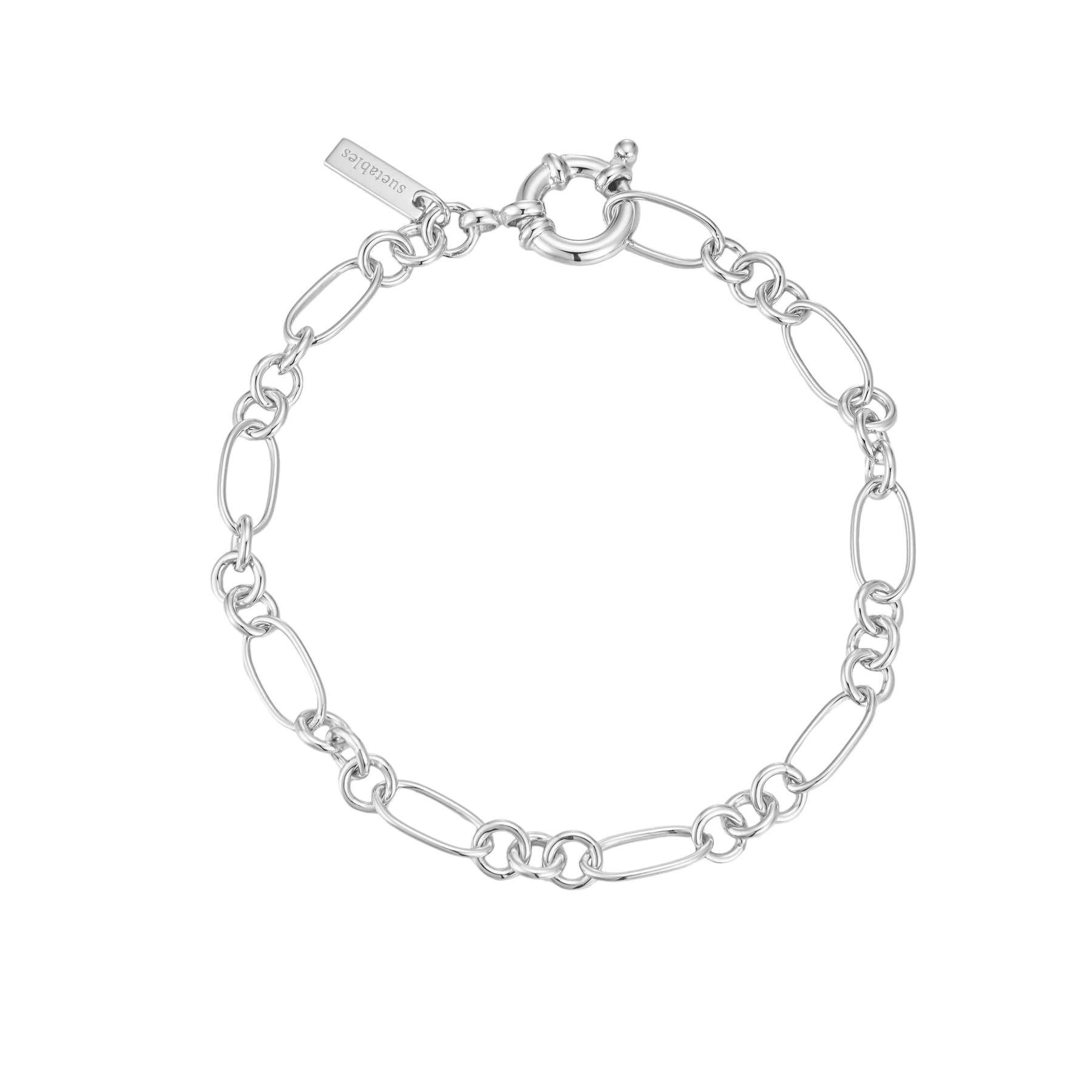 Elongated Figaro Chain Bracelet