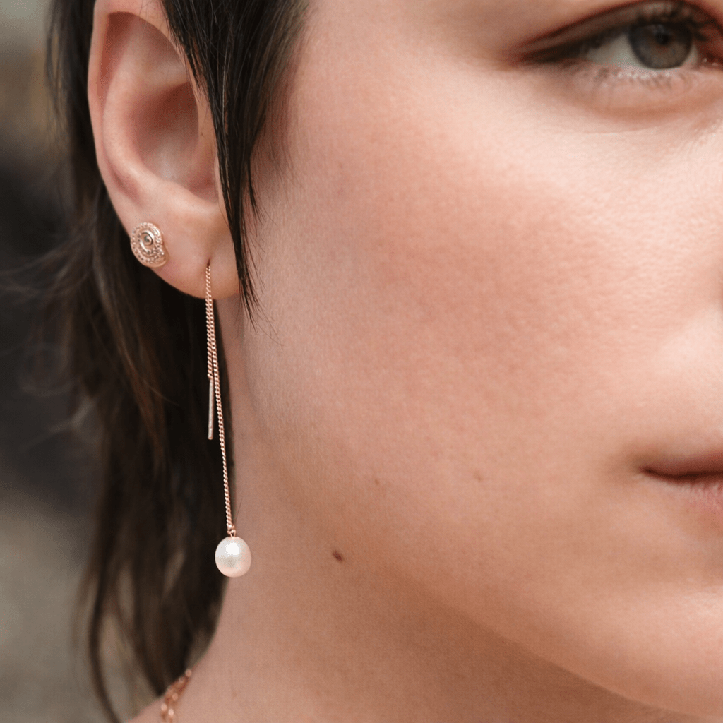 Pearl & Shell Threader Earrings